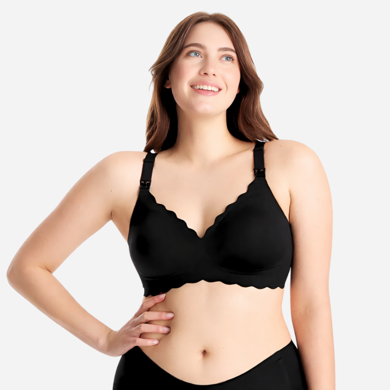 Nahtloser Komfort-Still-BH ohne Bügel in Schwarz