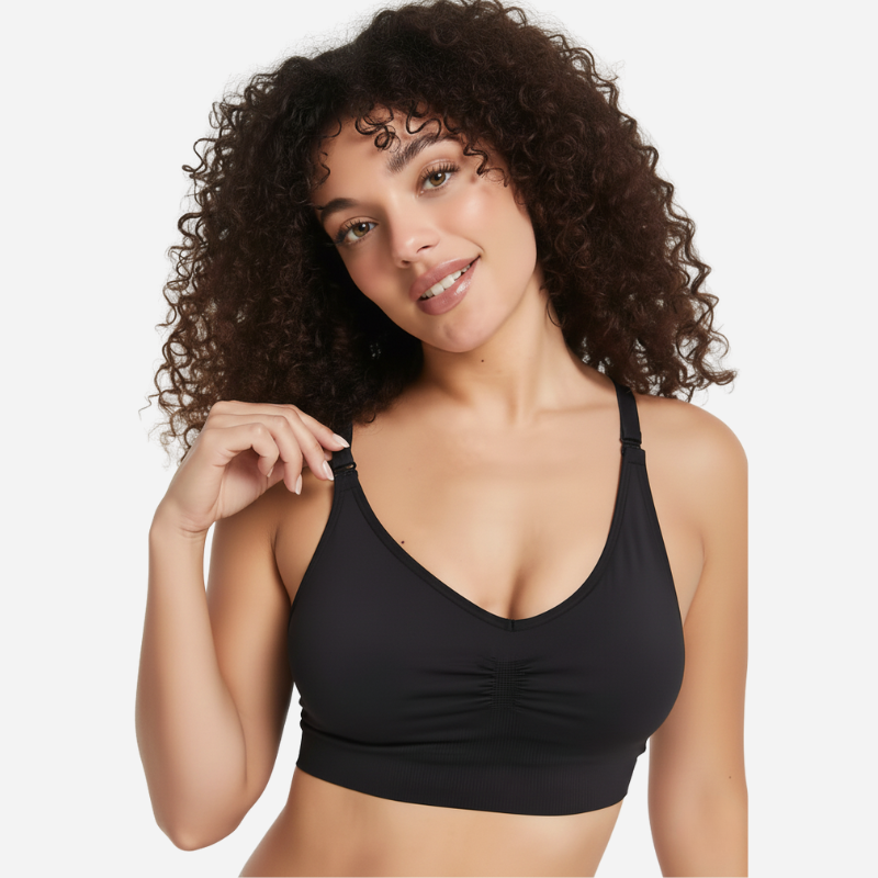 Nahtloser Still-BH ohne Bügel und mit Stillclip in Schwarz