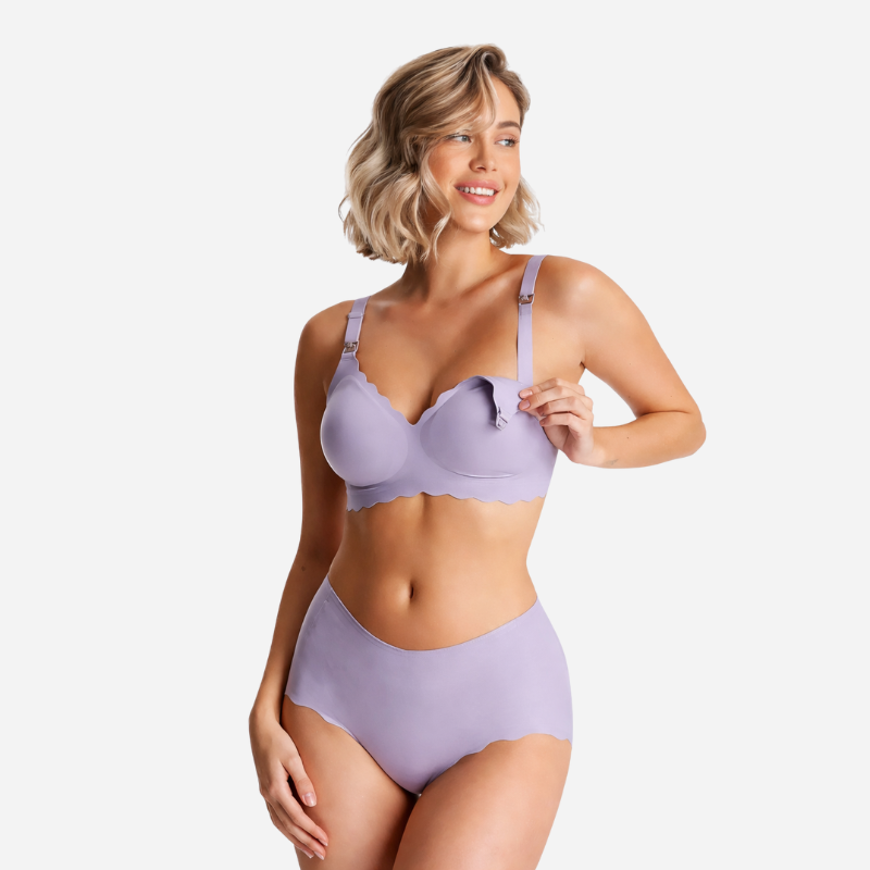 Nahtloser Komfort-Still-BH ohne Bügel in Lila