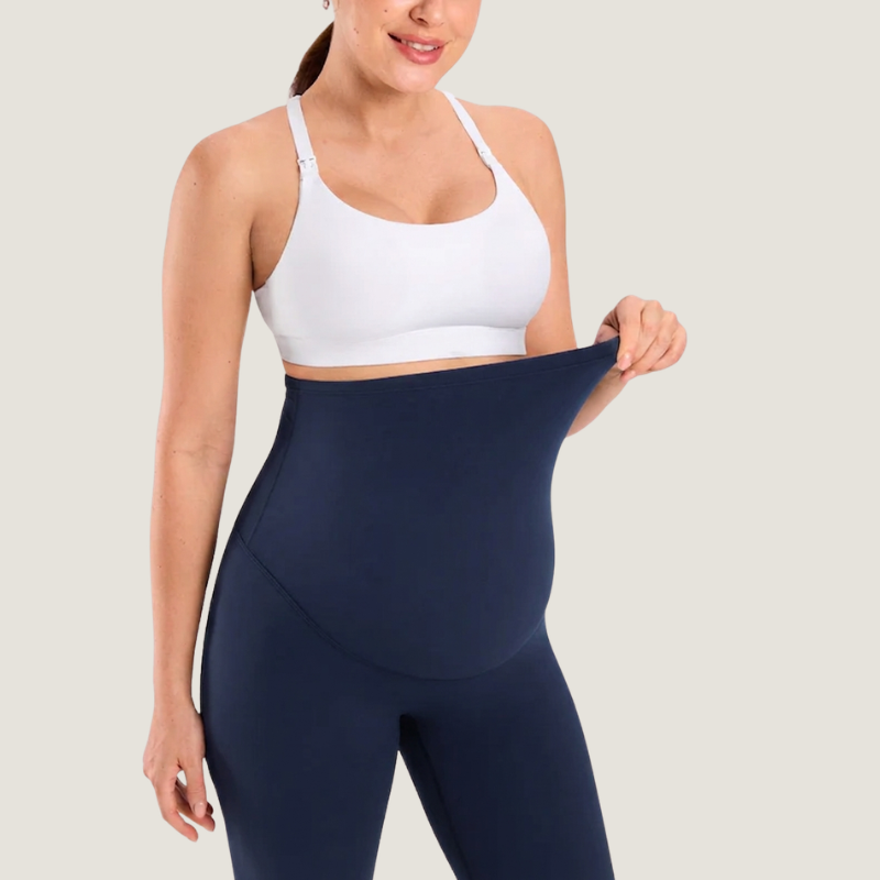 Dunkelblaue Umstandshose mit hohem Bauchbund