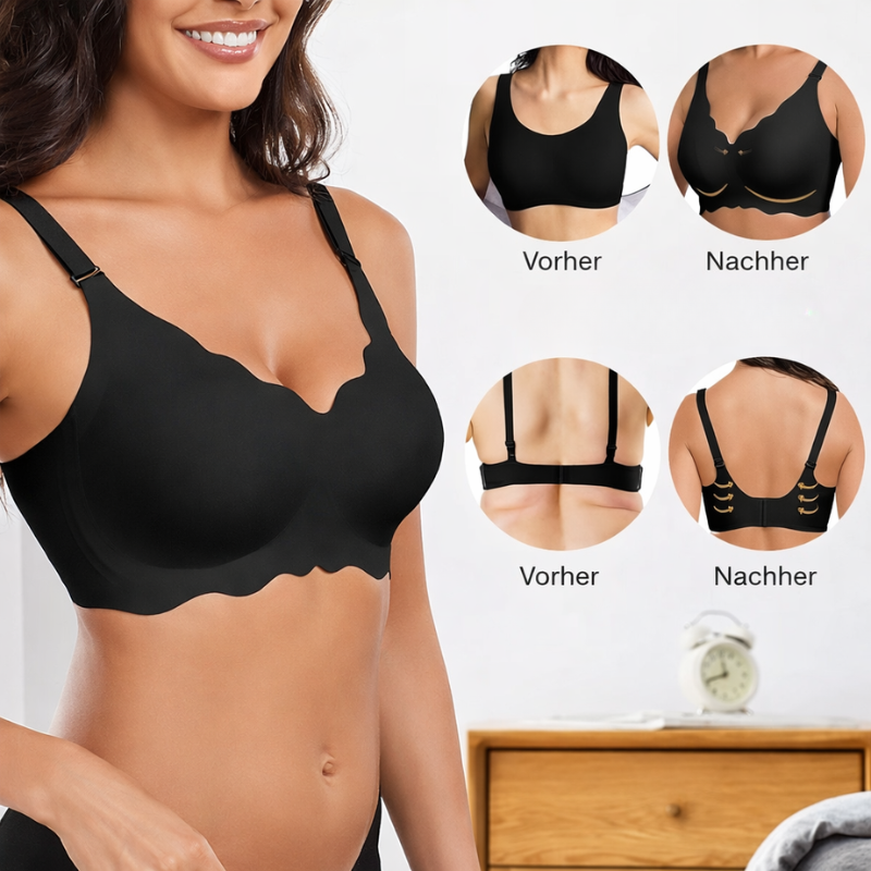 Nahtloser Komfort-Still-BH ohne Bügel in Schwarz