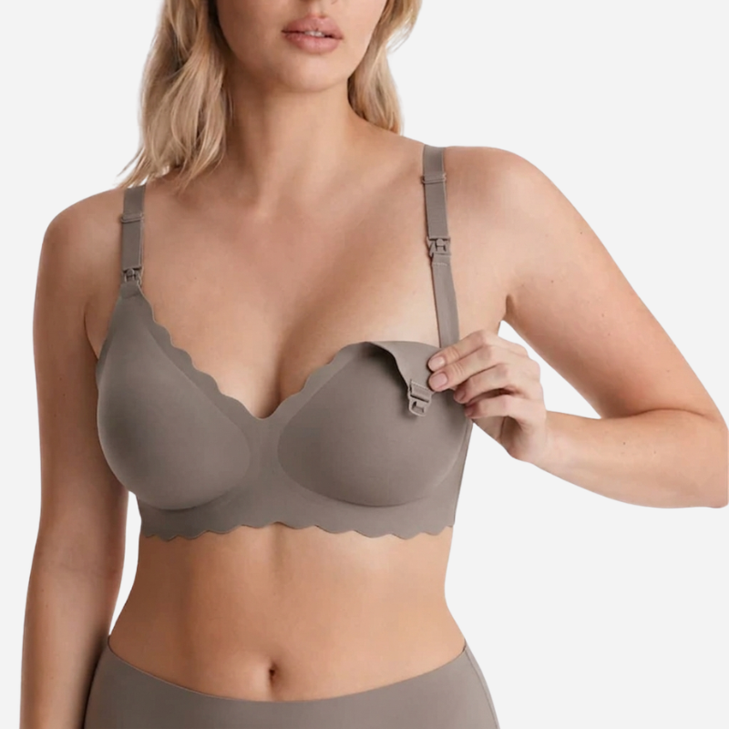 Nahtloser Komfort-Still-BH ohne Bügel in Grau