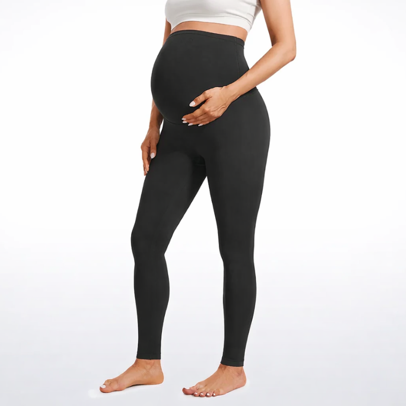 Schwangerschaftsleggings mit hohem Bauchbund in Schwarz