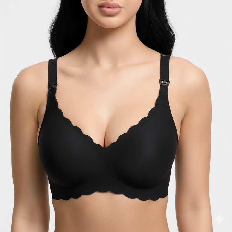 Nahtloser Komfort-Still-BH ohne Bügel in Schwarz