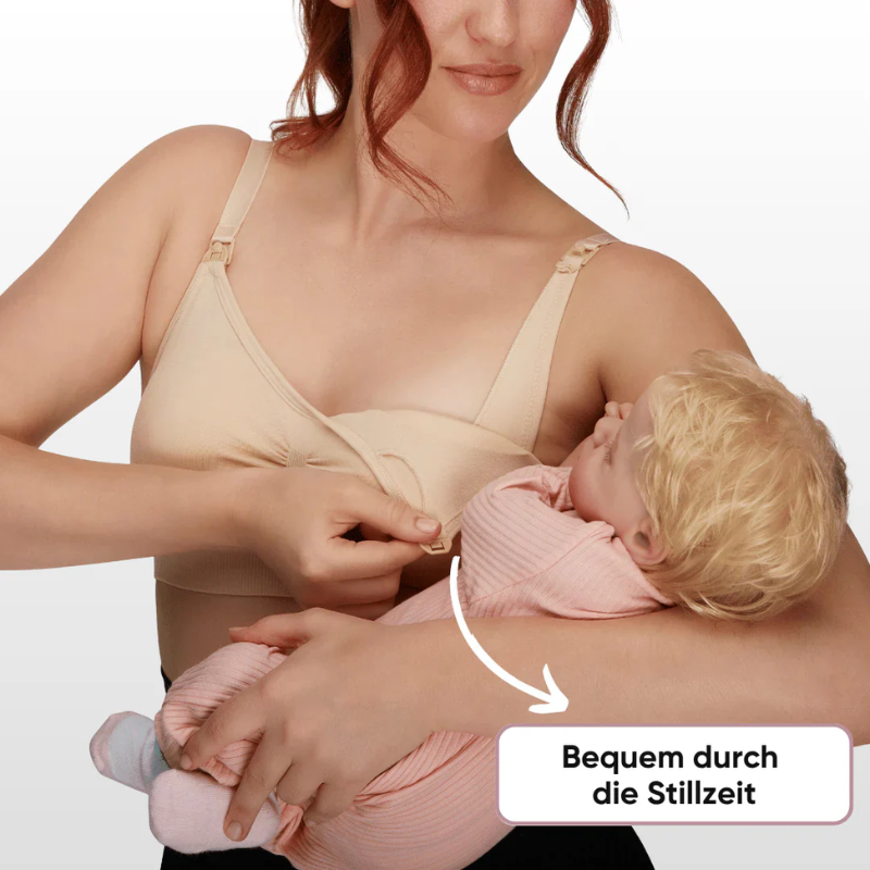 Nahtloser Still-BH ohne Bügel und mit Stillclip in Beige