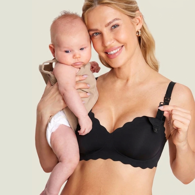 Nahtloser Komfort-Still-BH ohne Bügel in Schwarz