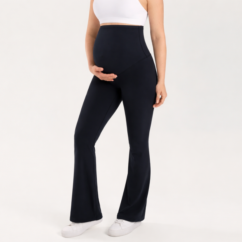 Schwarze Umstandshose mit hohem Bauchbund