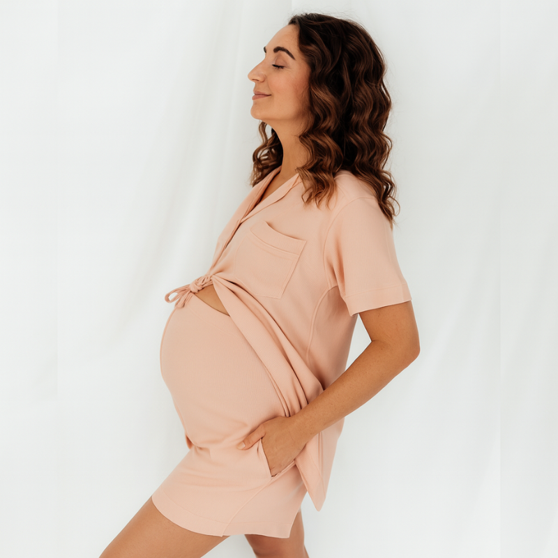 Schwangerschafts-Pyjama 3-teiliges Set